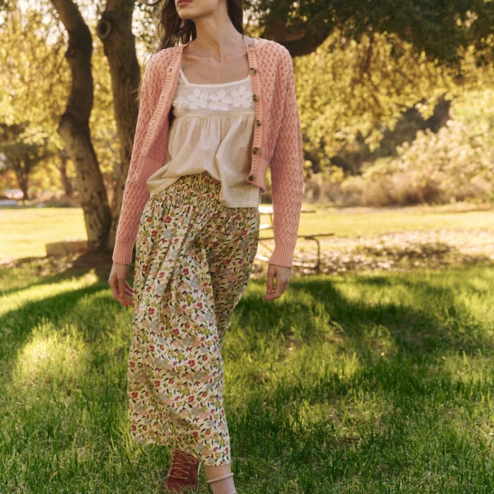 The Great Stable Cardigan Natural Dyed Acacia Pink